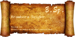 Brambora Szidor névjegykártya